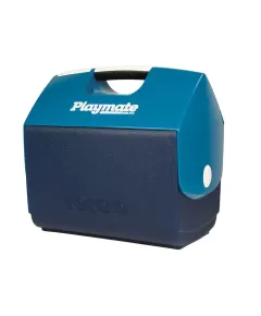 Φορητό ψυγείο Igloo Playmate Elite 15 λίτρων σε μπλε χρώμα με καπάκι διπλής κατεύθυνσηςΘερμομονωτικό ψυγείο Igloo Playmate Elite με εργονομική λαβή και Ultratherm μόνωση