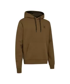 Deerhunter Logo Hoodie dark beige cotton polyester with embroidered logo