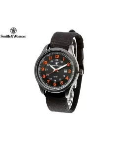 Smith & Wesson Cadet luminous watch orange with black canvas strap