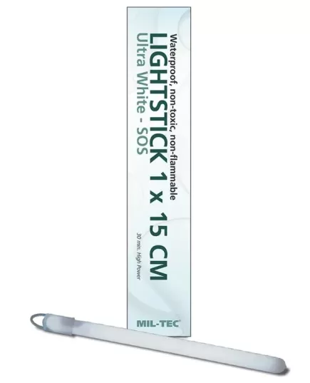 Mil-Tec Χημικό Φως Ultra Λευκό 30min 1x15cm , 2 imageMil-Tec Χημικό Φως Ultra Λευκό 30min 1x15cm, 2 image