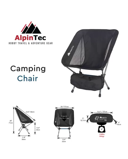 Beach Stool Alpintec Strong 900gr/150kg Black