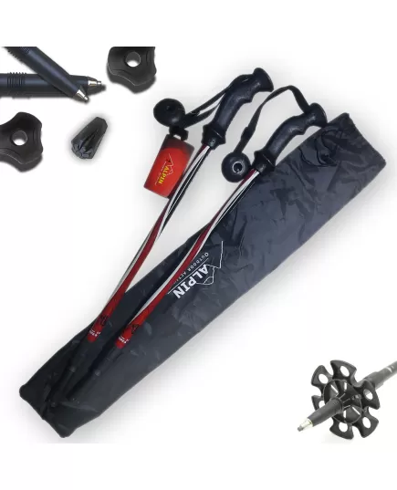 Alpin Μπατόν Πεζοπορίας Alpin Walkman II Anti-Shock Λευκό/Κόκκινο , 2 imageAlpin Μπατόν Πεζοπορίας Alpin Walkman II Anti-Shock Λευκό/Κόκκινο, 2 image