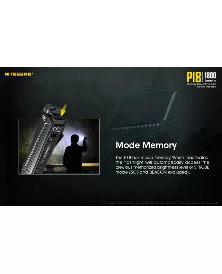 Nitecore Φακός Χειρός με Κόκκινο Led P18 EDC 1800lumen , 11 imageNitecore Φακός Χειρός με Κόκκινο Led P18 EDC 1800lumen, 11 image