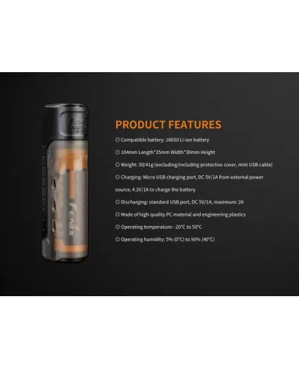 Φορητός Φορτιστής Fenix ARE-X11 Σετ με Μπαταρία 18650 Βattery 3500mAh , 3 imageΦορητός Φορτιστής Fenix ARE-X11 Σετ με Μπαταρία 18650 Βattery 3500mAh, 3 image