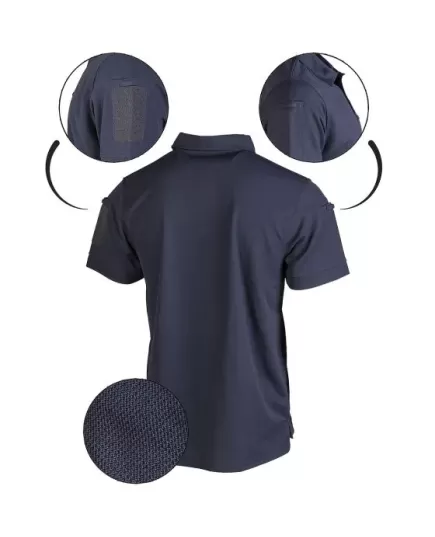 Mil-Tec Tactical Polo Quick Dry Short Sleeve Shirt Dark Blue, Clothes Size: S