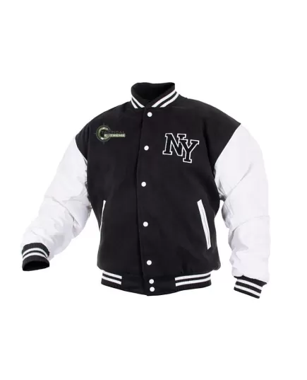 Mil-Tec NY Baseball Vintage Jacket black torso white sleeves