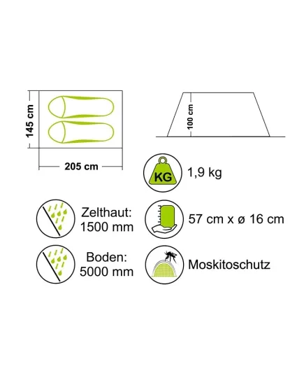 Mil-Tec Mini Pack Super 2-Person Olive Camping Tent, 2 image