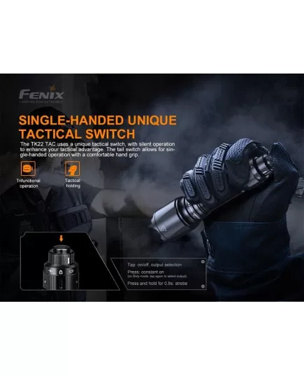 Επαναφορτιζόμενος Φακός Fenix TK22 Tac Tactical Flashlight 2800 Lumens , 13 imageΕπαναφορτιζόμενος Φακός Fenix TK22 Tac Tactical Flashlight 2800 Lumens, 13 image