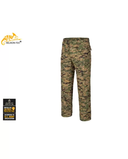 Helikon USMC Pants Polycotton Twill Digital Woodland with reinforced knees and cargo pockets