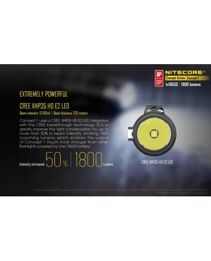 Φακός Led Nitecore Concept 1 1800 lumens , 5 imageΦακός Led Nitecore Concept 1 1800 lumens, 5 image