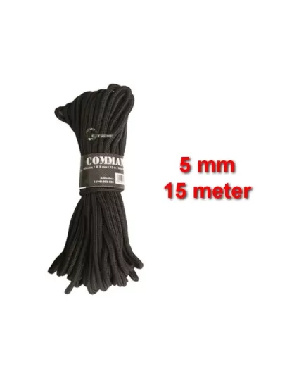 Σχοινί 5 mm 15 Μέτρα Mil-Tec Commando Rope Μαύρο Σχοινί 5 mm 15 Μέτρα Mil-Tec Commando Rope Μαύρο