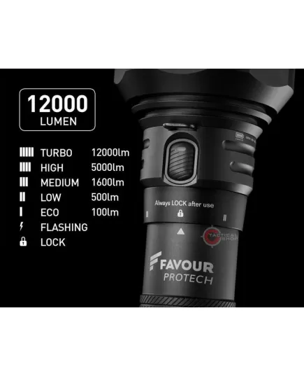 Επαναφορτιζόμενος Φακός Favour Protech T2417 12.000 Lumen , 5 imageΕπαναφορτιζόμενος Φακός Favour Protech T2417 12.000 Lumen, 5 image