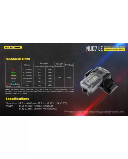 Nitecore Headlamp Nu07Le LED Flashlight, 15 image